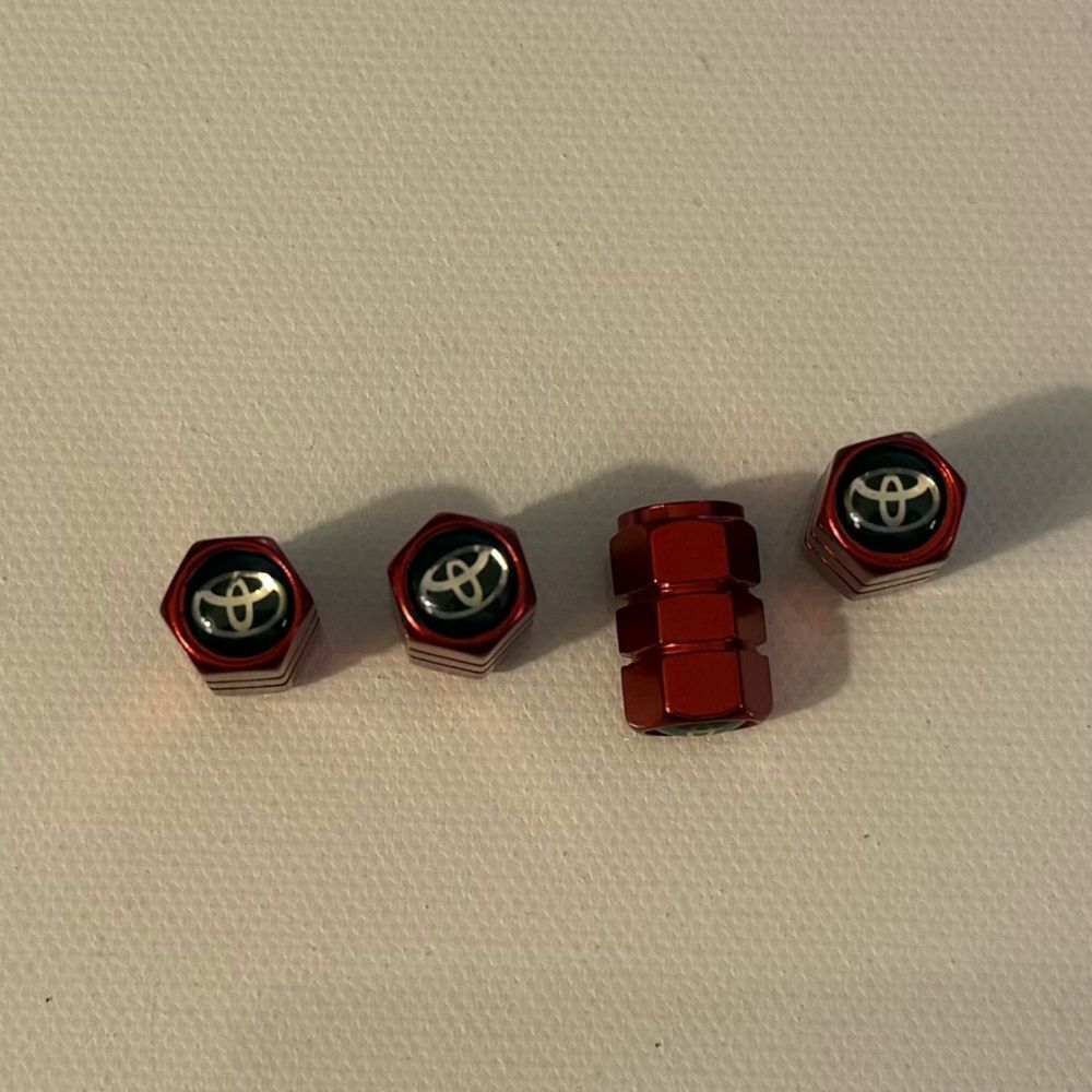 Toyota Valve Stem Caps in Red Set of 4 NWT
